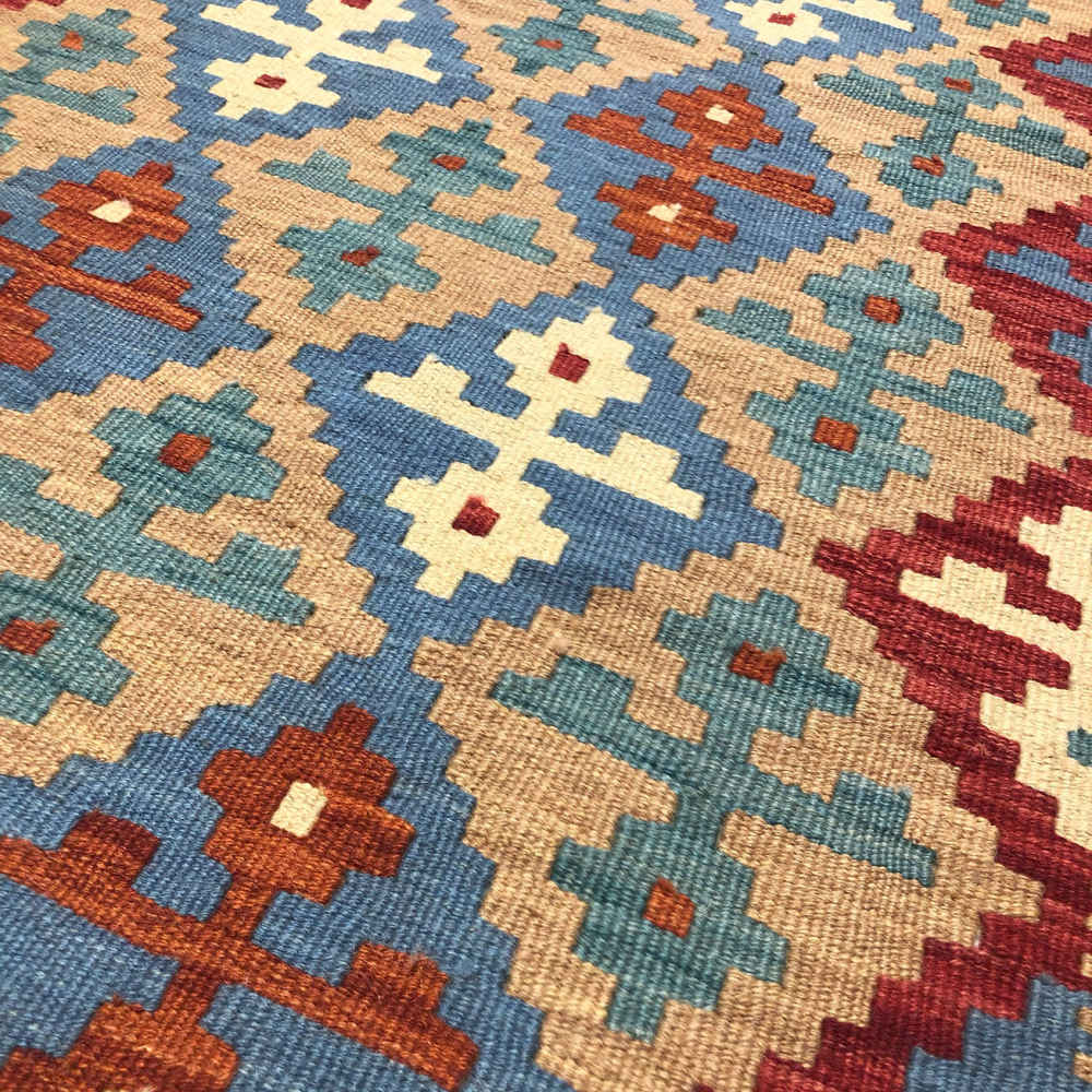 Firuzabad Yavar Geometric Kilim Rug – Authentic Handwoven Persian Wool