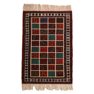 Hand-Knotted Persian Khorasan Katayoun Rug (Tribal Panel Design) – Red Wool