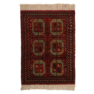 Hand-Knotted Persian Khorasan Malih Rug (Tribal Geometric Diamond) – Red Wool
