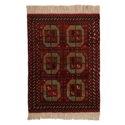 Hand-Knotted Persian Khorasan Malih Rug (Tribal Geometric Diamond) - Red Wool