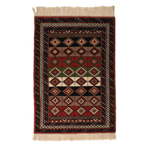 Hand-Knotted Persian Khorasan Parisa Rug (Tribal Panel Design) – Red Wool