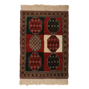 Hand-Knotted Persian Khorasan Raika Rug (Tribal Geometric Diamond) – Red Wool