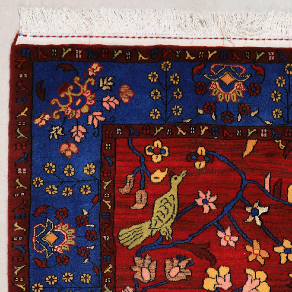 Hand-Knotted Persian Isfahan Rug (Traditional Derakhti Tree of Life) – Blue Wool