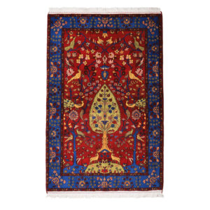 Hand-Knotted Persian Isfahan Rug (Traditional Derakhti Tree of Life) – Blue Wool