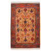 Hand-Knotted Persian Isfahan Vagireh Rug (Elegant All-over Floral) - Orange Wool