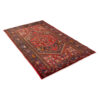Hand-Knotted Persian Zanjan Bahram Rug (Tribal Geometric Medallion) - Red Wool