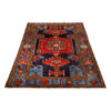 Hand-Knotted Persian Zanjan Farhang Rug (Tribal Geometric Medallion) - Red Wool