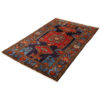 Hand-Knotted Persian Zanjan Farhang Rug (Tribal Geometric Medallion) - Red Wool