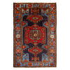 Hand-Knotted Persian Zanjan Farhang Rug (Tribal Geometric Medallion) - Red Wool