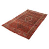 Hand-Knotted Persian Zanjan Mahtab Rug (Tribal Geometric Medallion) - Red Wool