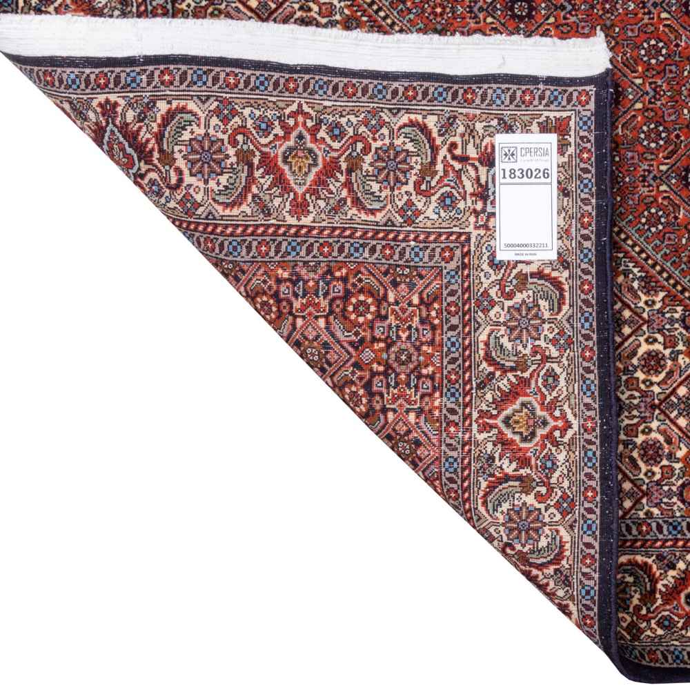 Hand-Knotted Persian Zanjan Reyhan Rug (Tribal Mahi Medallion / Herati) – Red Kork Wool