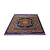 Hand-Knotted Persian Qom Silk Rug (Fine Art Medallion Pattern) - Purple