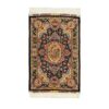 Hand-Knotted Persian Tabriz Barsam Rug (Traditional Medallion) - Black Silk & Cotton
