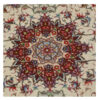 Hand-Knotted Persian Tabriz Cheleh Rug (Lachak Toranj Floral Medallion) - Cream Silk & Kork