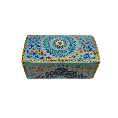 Handcrafted Bone Jewelry Box with Persian-Inspired Tazhib Pattern
