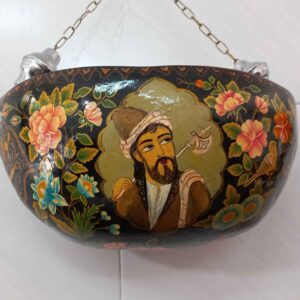 Hand-Painted Persian Kashkul – Traditional Dervish Accessory