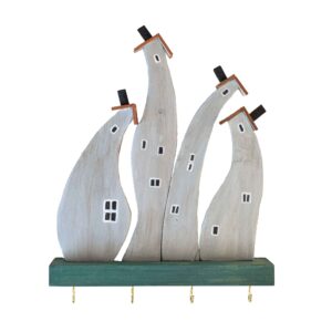 Handmade Wooden Wall Key Holder – Gray Cottage Design
