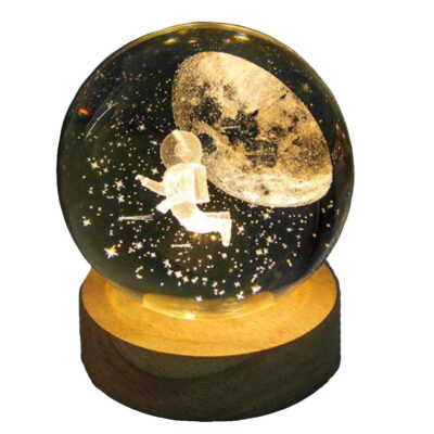 3D Crystal Ball Lamp with Astronaut Design