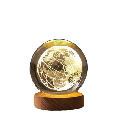 3D Crystal Ball Lamp with Earth Design