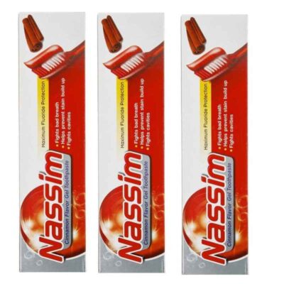 Nassim Cinnamon Gel Toothpaste, Daily Oral Care with Refreshing Cinnamon Flavor – Pack of 12
