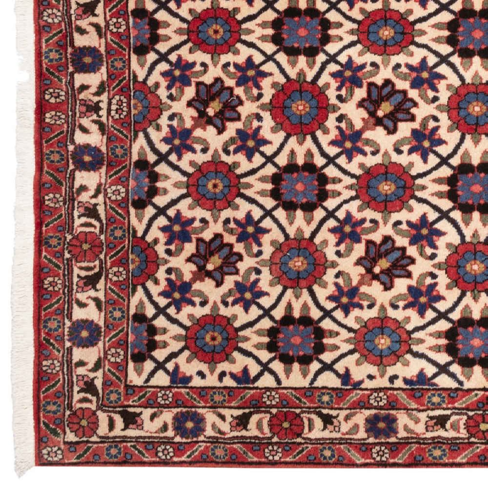 Vintage Persian Varamin Fahimeh Rug (Intricate All-over Floral Pattern) – Red Wool