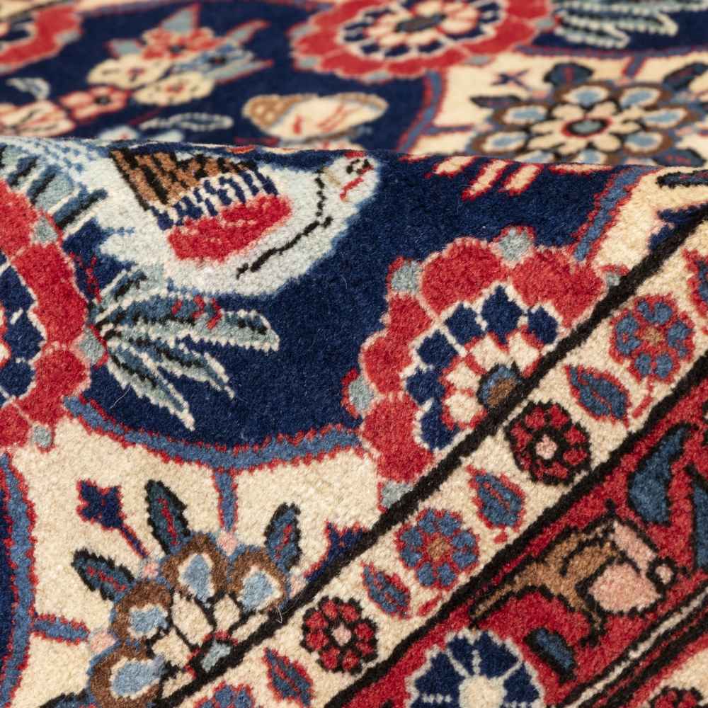 Vintage Persian Varamin Jeyran Rug (Intricate All-over Floral Pattern) – Red Wool