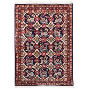 Vintage Persian Varamin Jeyran Rug (Intricate All-over Floral Pattern) – Red Wool