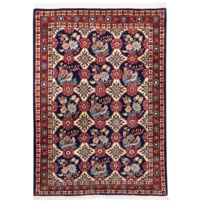 Vintage Persian Varamin Jeyran Rug (Intricate All-over Floral Pattern) - Red Wool