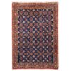 Vintage Persian Varamin Nahal Rug (Intricate All-over Floral Pattern) - Blue Wool