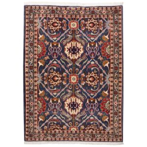 Vintage Persian Varamin Navazesh Rug (Tribal All-over Floral) – Blue Wool