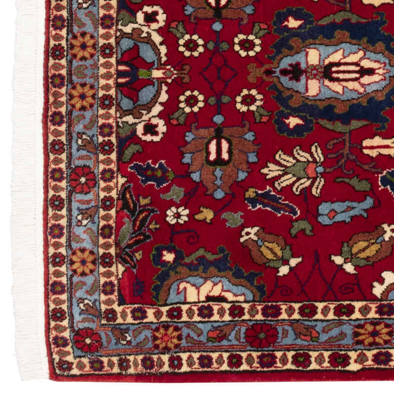 Vintage Persian Varamin Niakan Rug (Tribal Mina Khani Pattern) – Red Wool