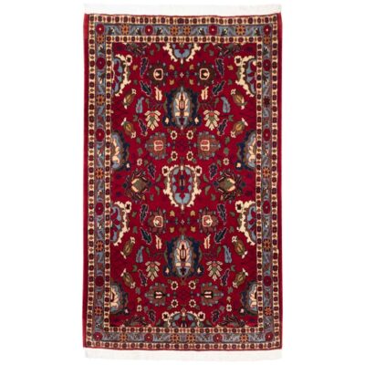 Vintage Persian Varamin Niakan Rug (Tribal Mina Khani Pattern) - Red Wool