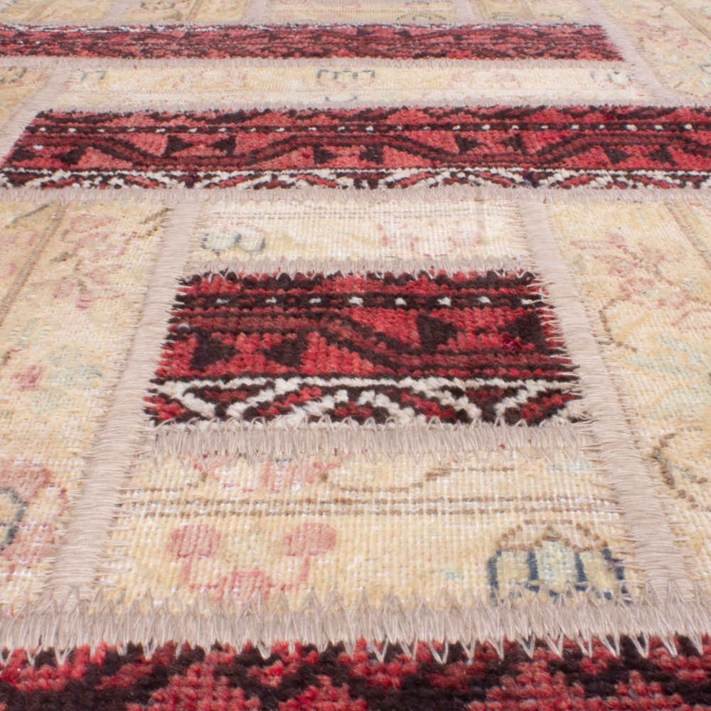 Vintage Persian Hand-Knotted Patchwork Carpet Alborz