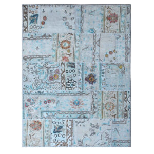 Vintage Persian Hand-Knotted Patchwork Carpet Amiran
