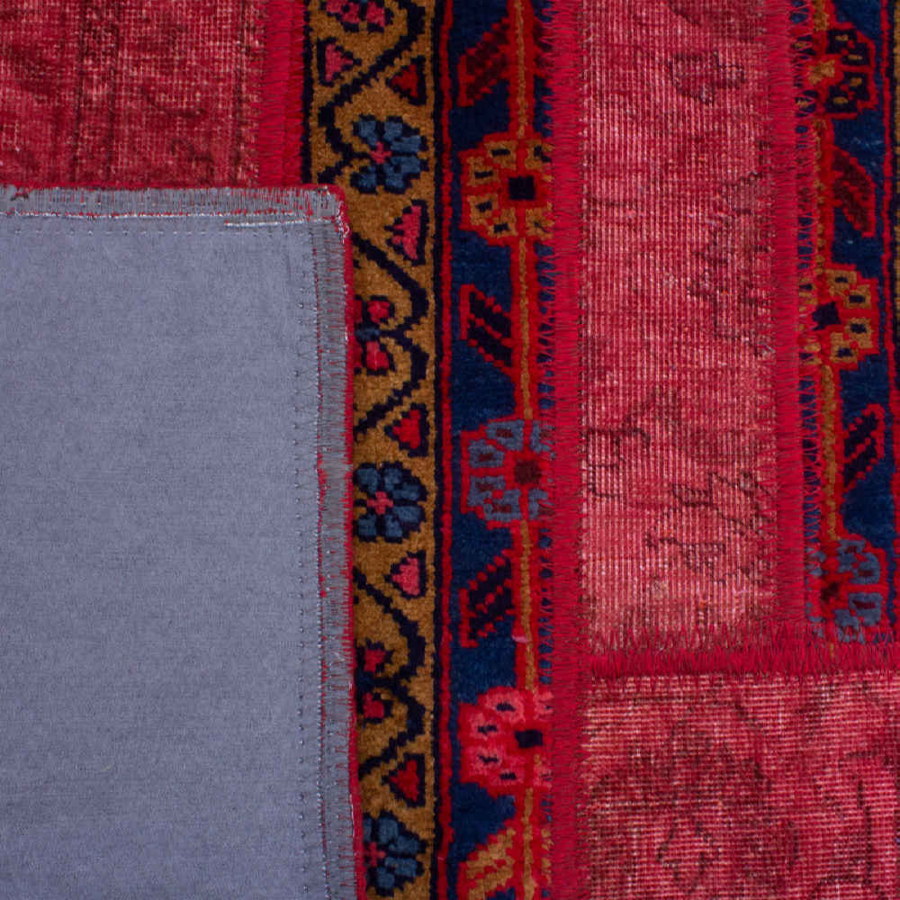 Vintage Persian Hand-Knotted Patchwork Carpet Veis