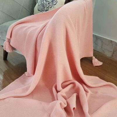 Soft & Light Plaid Knitted Throw for Sofa & Bed Model Classic