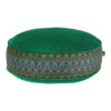 Bohemian Large Round Velvet Pouffe Inspired by Persian Art Green Melanie