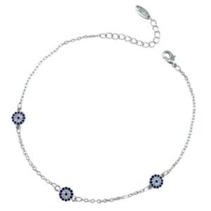 Steel Cheshm Nazar Ankle Bracelet Model Delroba