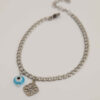 Steel Cheshm Nazar Ankle Bracelet Model Hana