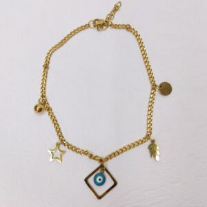 Steel Cheshm Nazar Ankle Bracelet Model Laleh