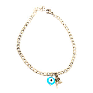 Steel Cheshm Nazar Ankle Bracelet Model Rose