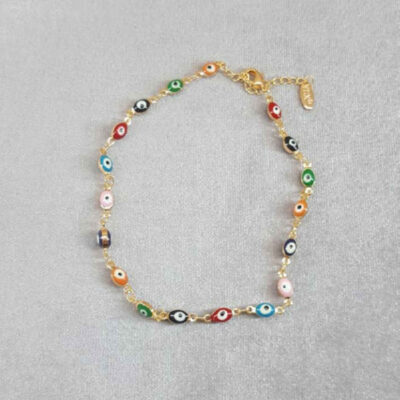 Steel Cheshm Nazar Ankle Bracelet Model Tanin