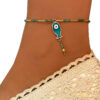 Steel Cheshm Nazar Beaded Anklet Model Fish