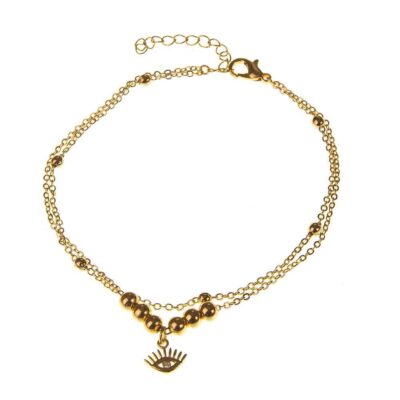 Steel Cheshm Nazar Layered Anklet Model Jana