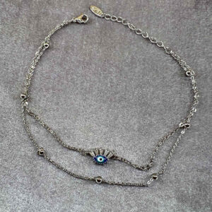 Steel Cheshm Nazar Layered Anklet Model Mahta