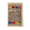 Handwoven Persian Minimalist Gabbeh Rug - Geometric Gray Wool