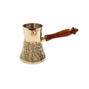 Hammered Brass Turkish Coffee Pot – Engraved Elegant Ibrik, Namin Model