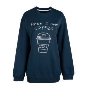 Woman’s Casual Crew Neck Sweatshirt Model Coffee