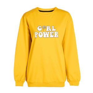 Woman’s Yellow Casual Sweatshirt Model Power Girl