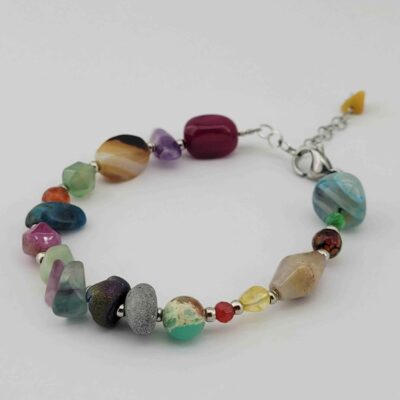 Women's Multicolor Chakra Stone Beaded Bracelet – Bohemian Spiritual Jewelry
